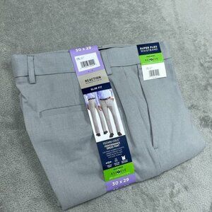 slim fit dress slacks Haggar Cool 18 Pro Heather Pants, Flat Front in Dark Heather Grey